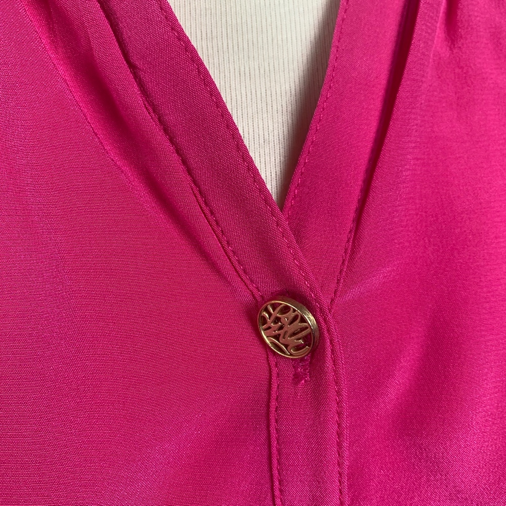 Lilly Pulitzer Pink Silk Top I Small - Picture 3 of 8